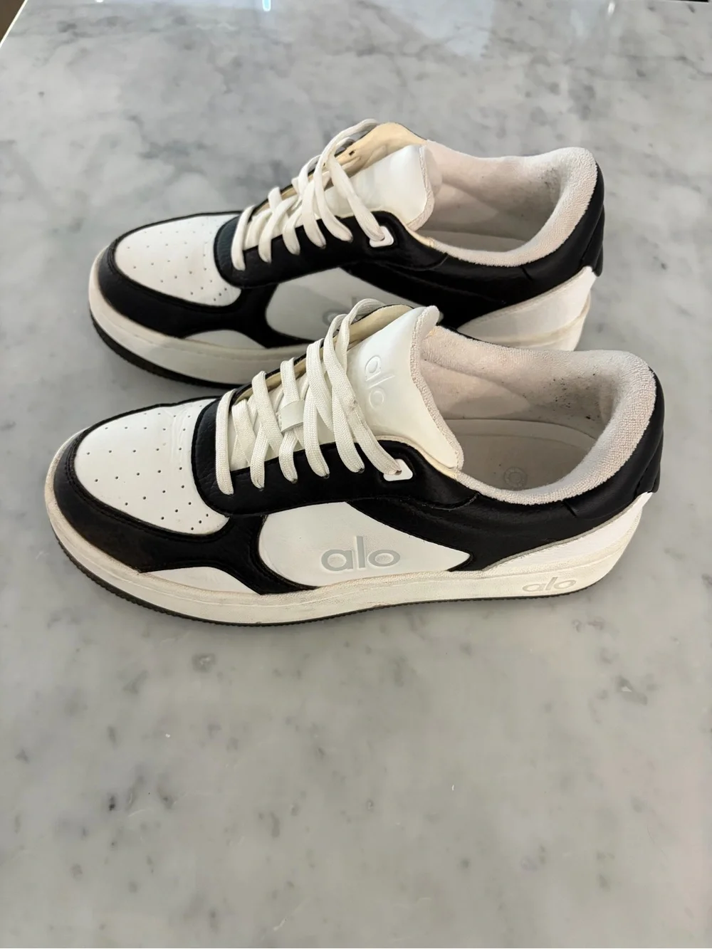 ALO Yoga Kids Black and White Low-Top Sneakers
